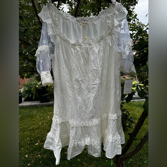 FOR LOVE & LEMONS NWT Hermosa Eyelet Swing Dress - Sz L - Picture 10 of 16